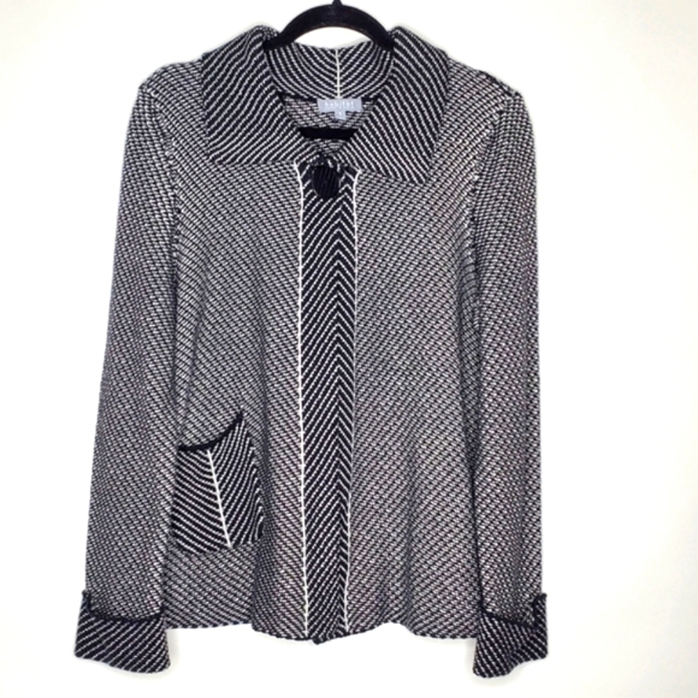 Habitat Knit Blazer with Pocket Size S Oversized Cotton Stretch Career Old Money